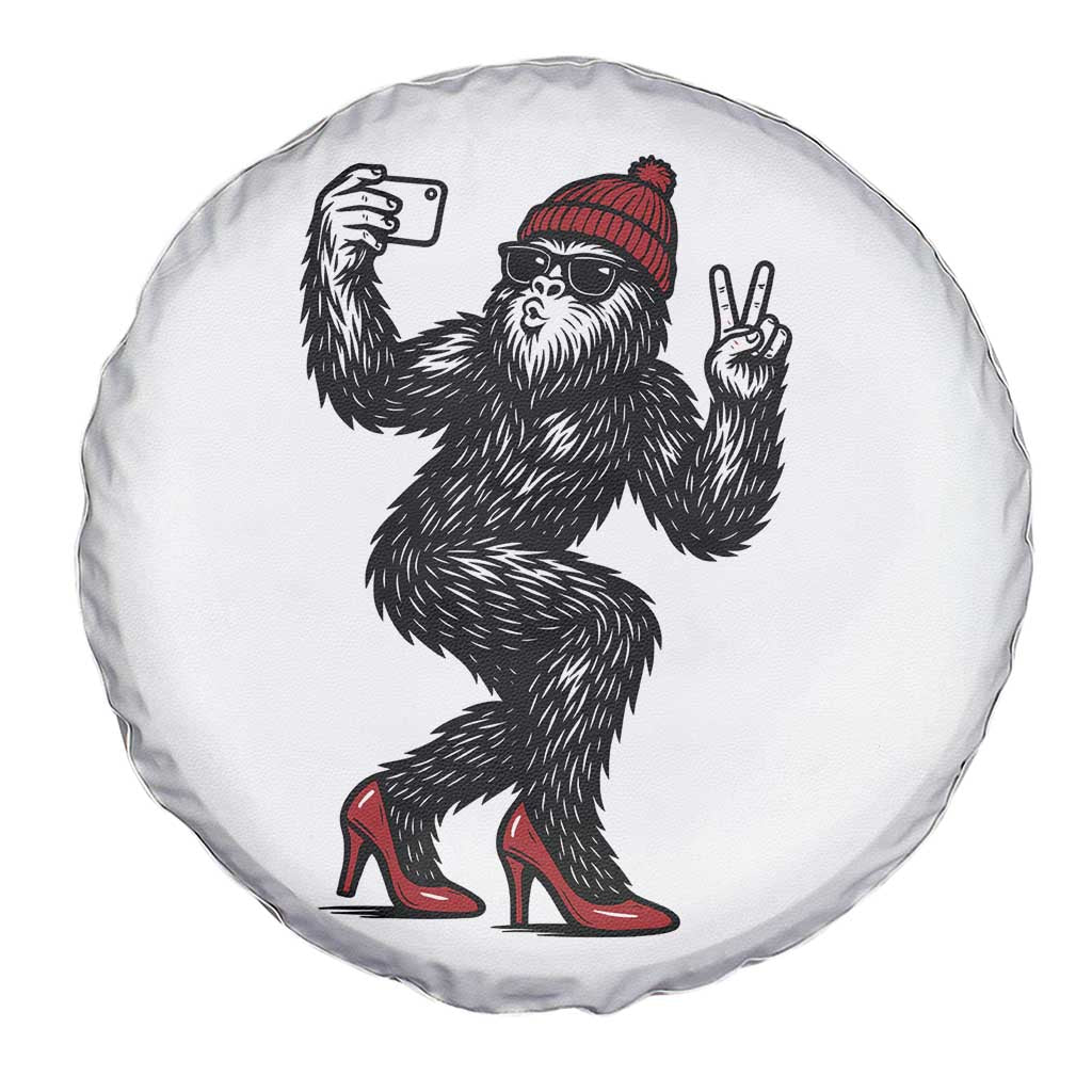 Funny Sexy Bigfoot Selfie Spare Tire Cover Sasquatch Lover Gift