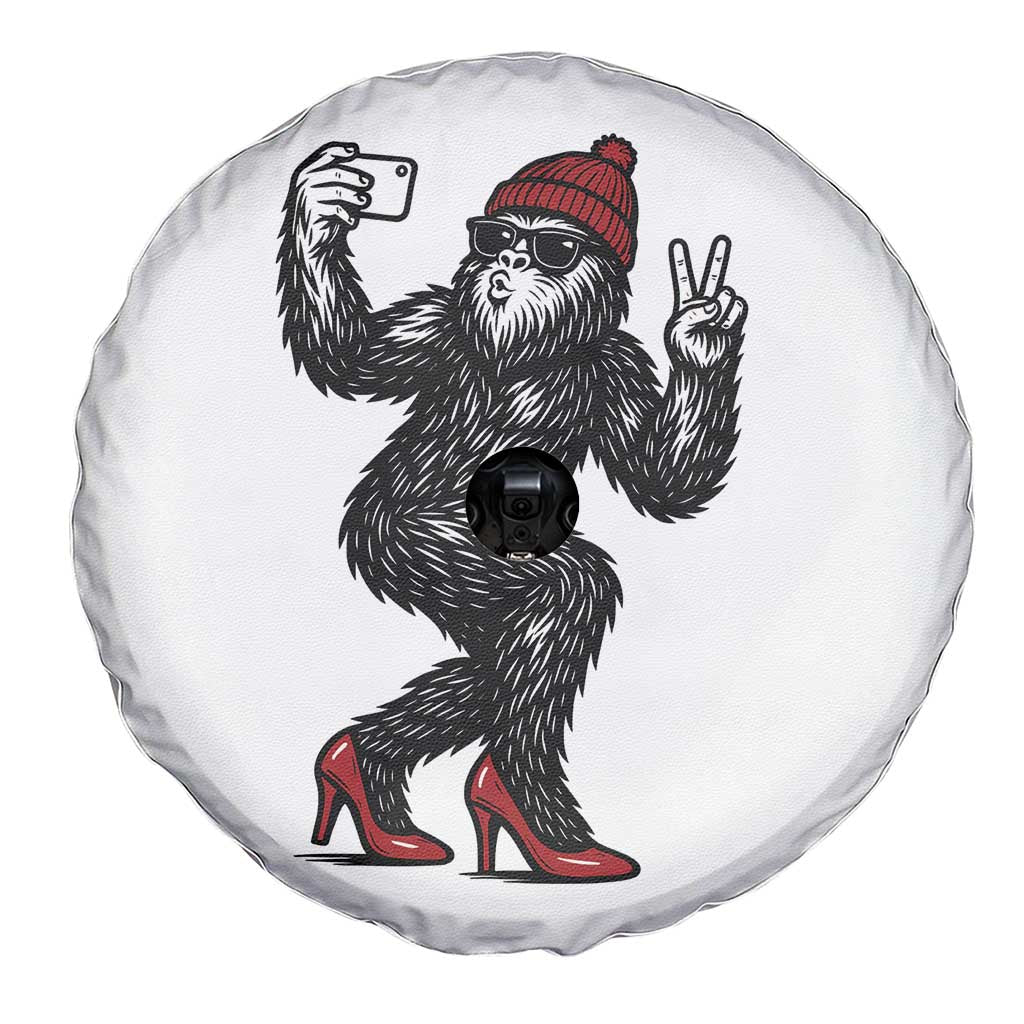Funny Sexy Bigfoot Selfie Spare Tire Cover Sasquatch Lover Gift