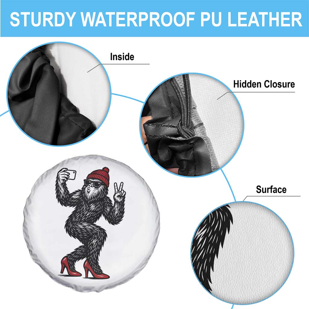 Funny Sexy Bigfoot Selfie Spare Tire Cover Sasquatch Lover Gift