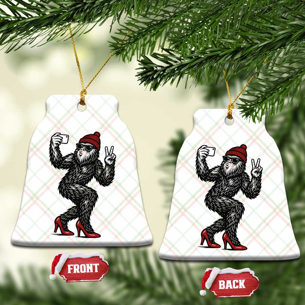 Funny Sexy Bigfoot Selfie Ceramic Ornament Sasquatch Lover Gift