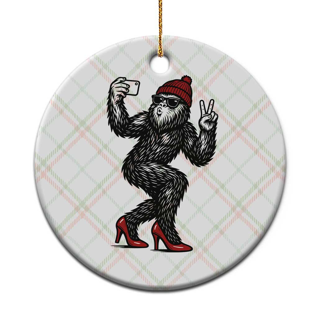 Funny Sexy Bigfoot Selfie Ceramic Ornament Sasquatch Lover Gift