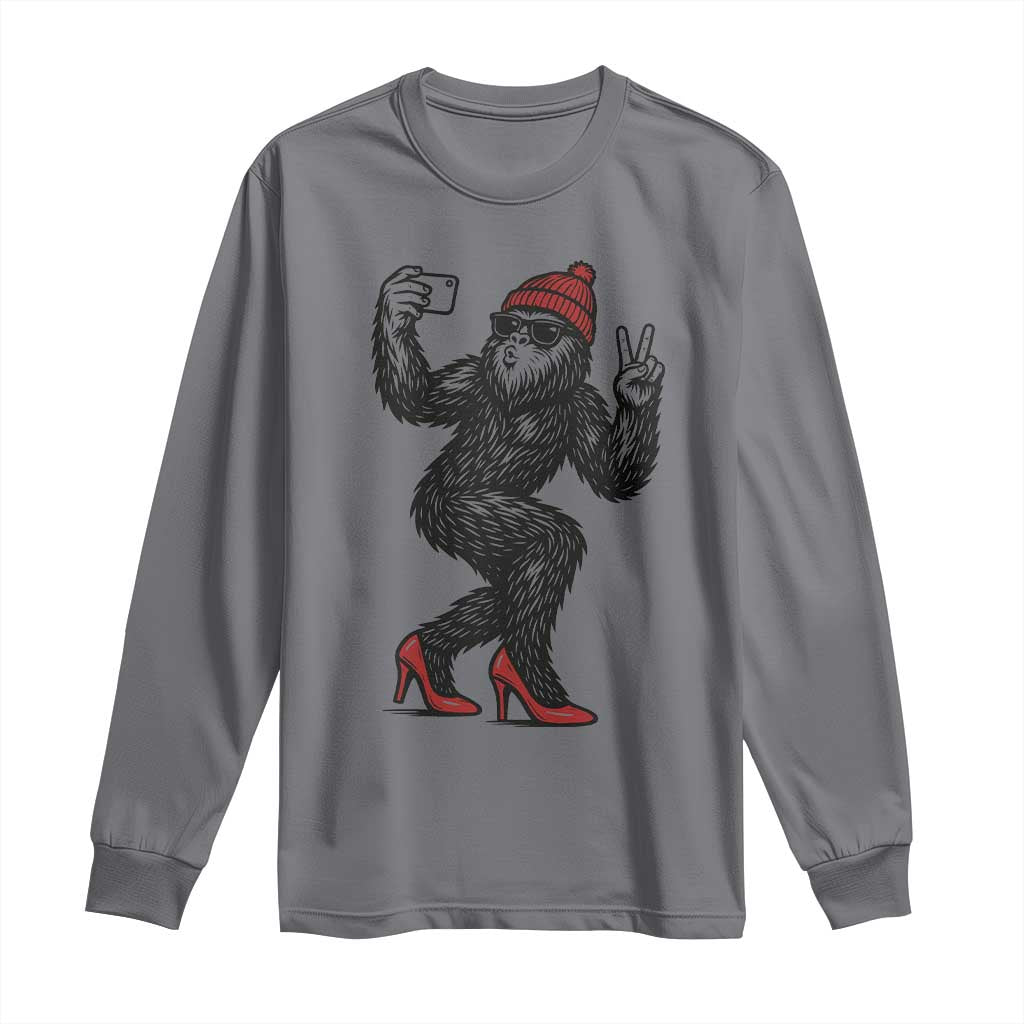 Funny Sexy Bigfoot Selfie Long Sleeve Shirt Sasquatch Lover Gift