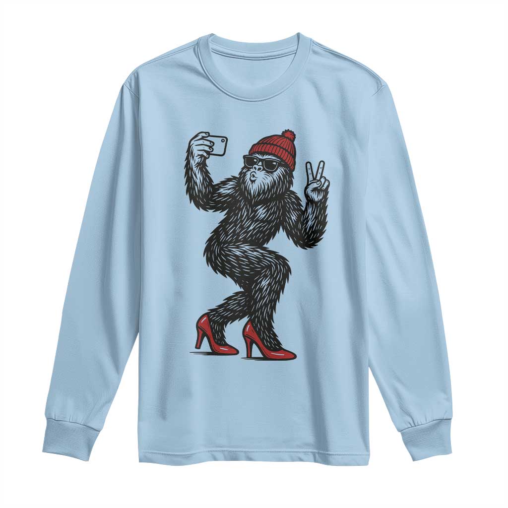 Funny Sexy Bigfoot Selfie Long Sleeve Shirt Sasquatch Lover Gift
