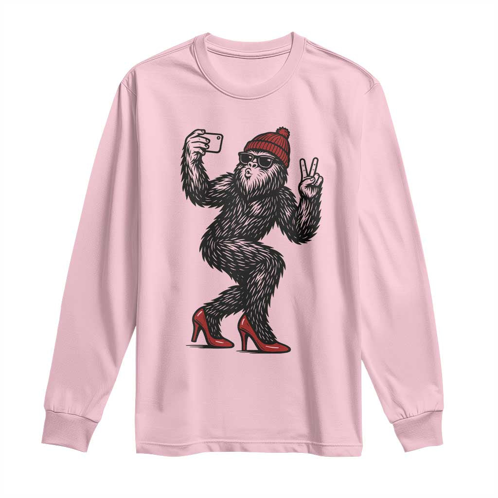 Funny Sexy Bigfoot Selfie Long Sleeve Shirt Sasquatch Lover Gift