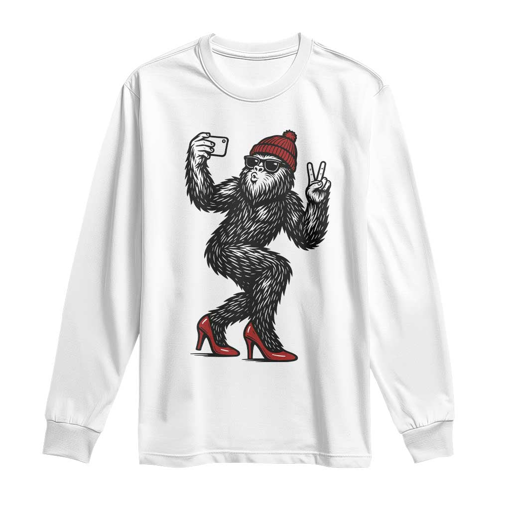 Funny Sexy Bigfoot Selfie Long Sleeve Shirt Sasquatch Lover Gift