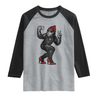 Funny Sexy Bigfoot Selfie Raglan Shirt Sasquatch Lover Gift