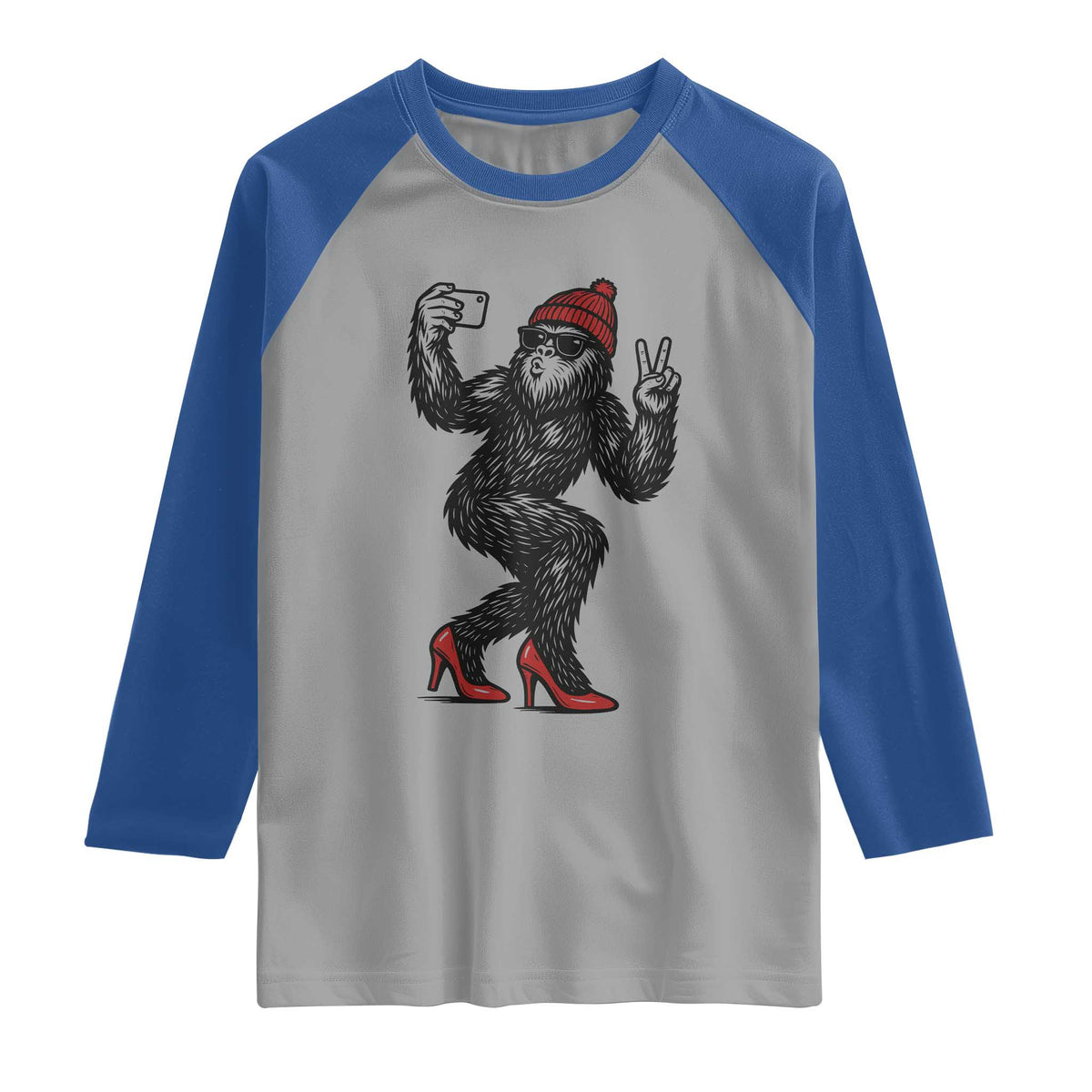 Funny Sexy Bigfoot Selfie Raglan Shirt Sasquatch Lover Gift