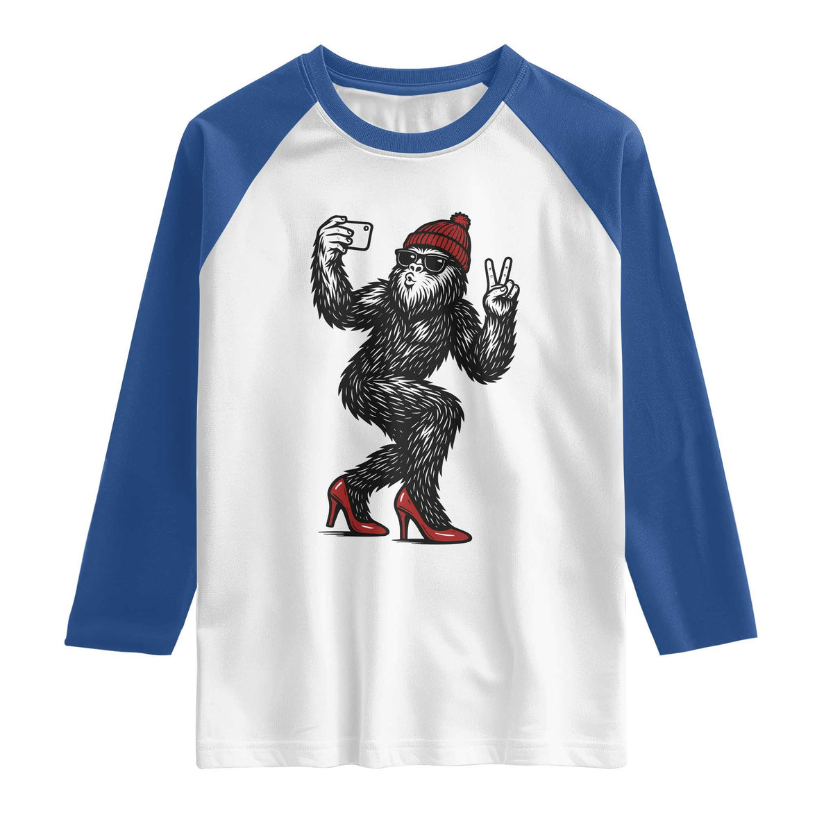 Funny Sexy Bigfoot Selfie Raglan Shirt Sasquatch Lover Gift