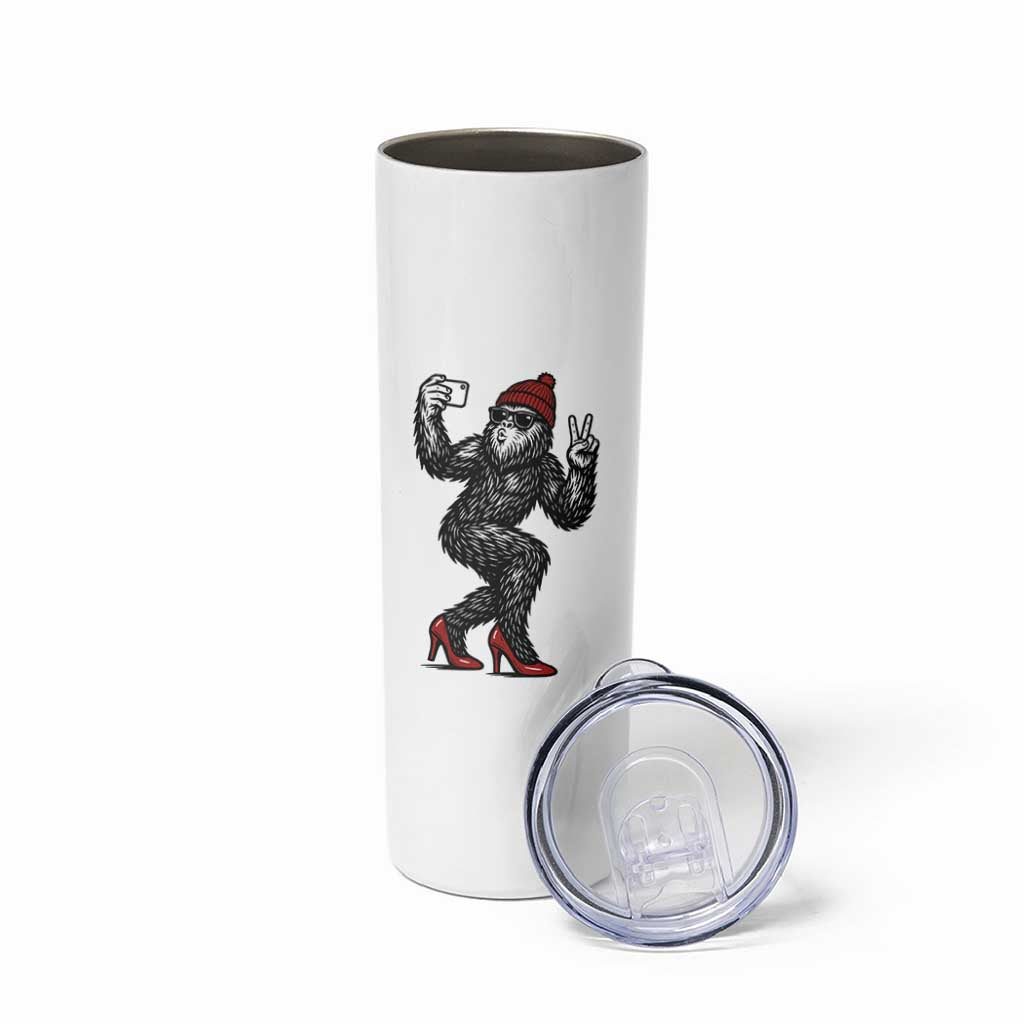 Funny Sexy Bigfoot Selfie Skinny Tumbler Sasquatch Lover Gift