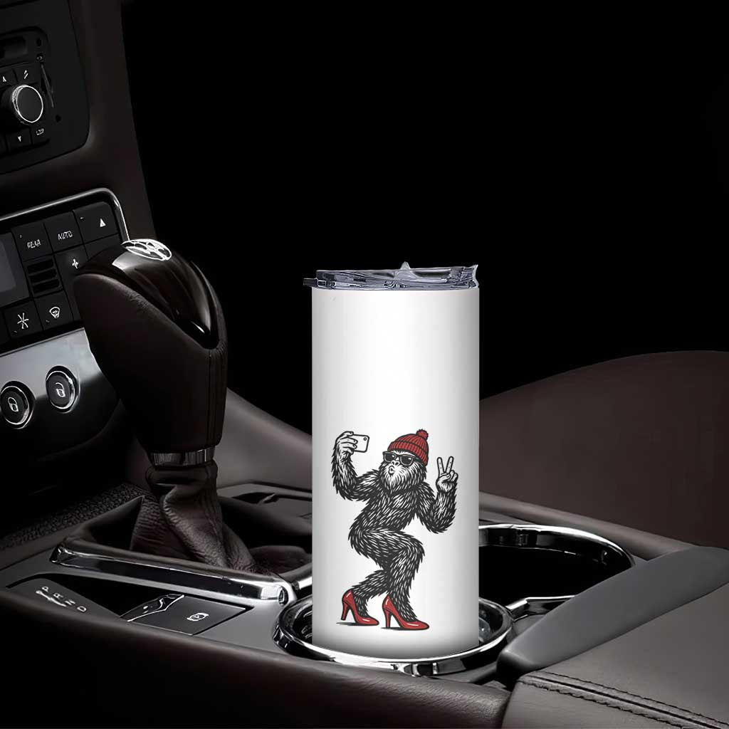 Funny Sexy Bigfoot Selfie Skinny Tumbler Sasquatch Lover Gift