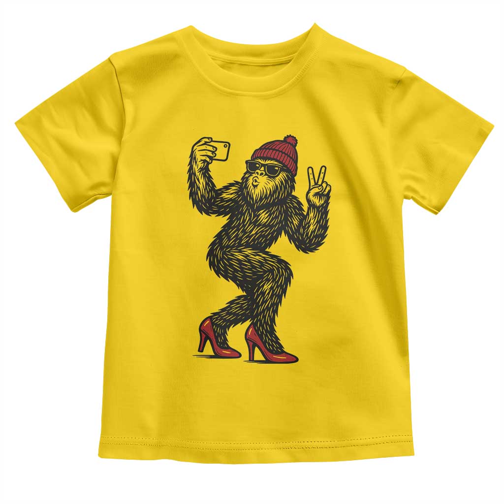 Funny Sexy Bigfoot Selfie Toddler T Shirt Sasquatch Lover Gift