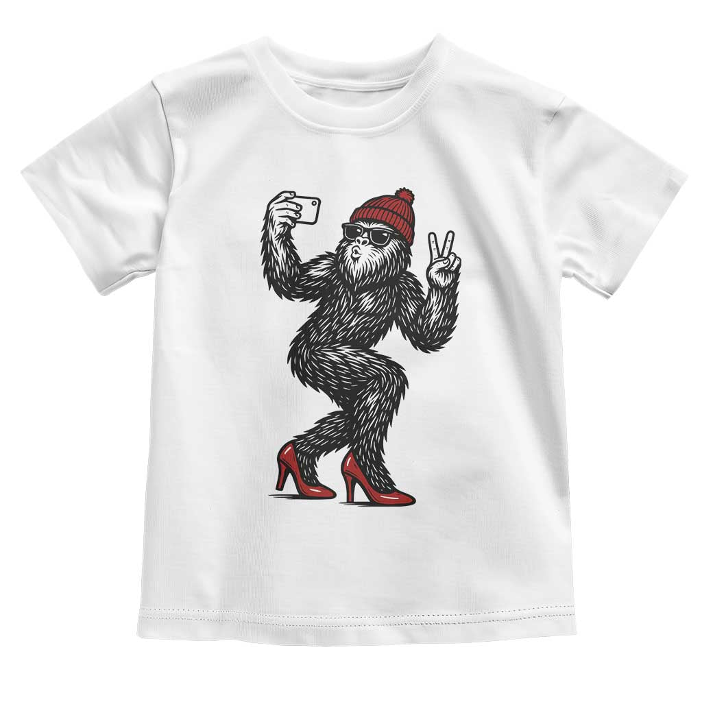 Funny Sexy Bigfoot Selfie Toddler T Shirt Sasquatch Lover Gift