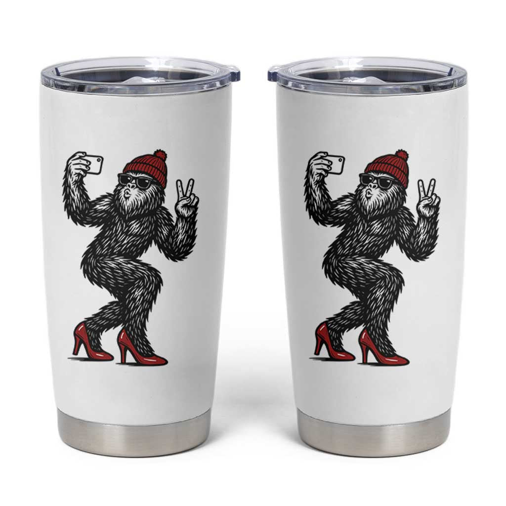 Funny Sexy Bigfoot Selfie Tumbler Cup Sasquatch Lover Gift