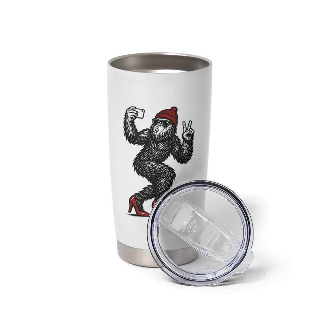 Funny Sexy Bigfoot Selfie Tumbler Cup Sasquatch Lover Gift