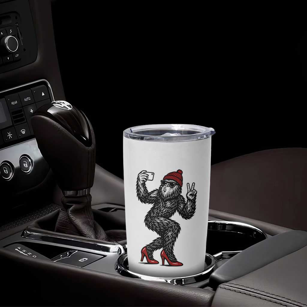Funny Sexy Bigfoot Selfie Tumbler Cup Sasquatch Lover Gift
