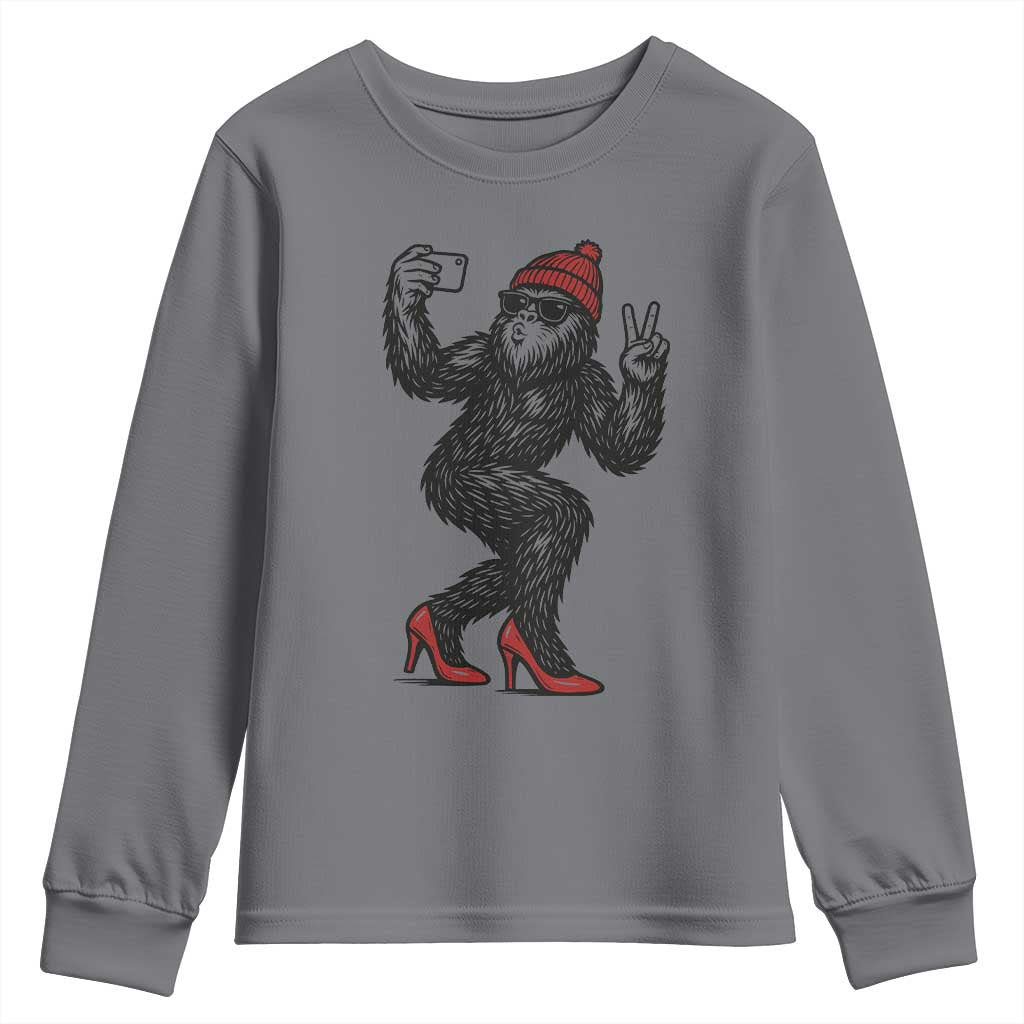 Funny Sexy Bigfoot Selfie Youth Sweatshirt Sasquatch Lover Gift