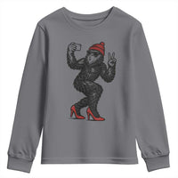 Funny Sexy Bigfoot Selfie Youth Sweatshirt Sasquatch Lover Gift