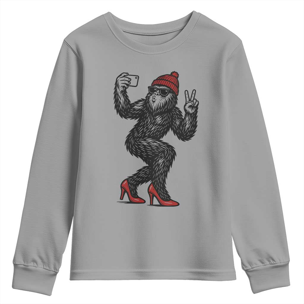 Funny Sexy Bigfoot Selfie Youth Sweatshirt Sasquatch Lover Gift