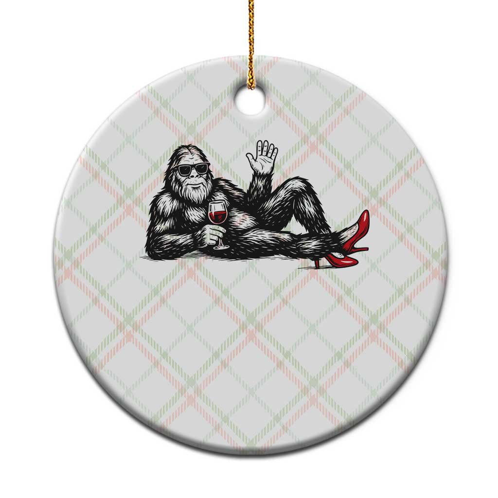 Funny Sassquatch Sexy Ceramic Ornament Bigfoot With Cocktail Party Humor - Wonder Print Shop