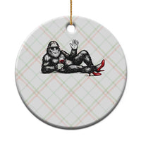 Funny Sassquatch Sexy Ceramic Ornament Bigfoot With Cocktail Party Humor - Wonder Print Shop