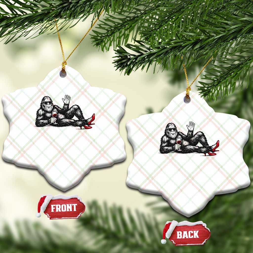 Funny Sassquatch Sexy Ceramic Ornament Bigfoot With Cocktail Party Humor - Wonder Print Shop