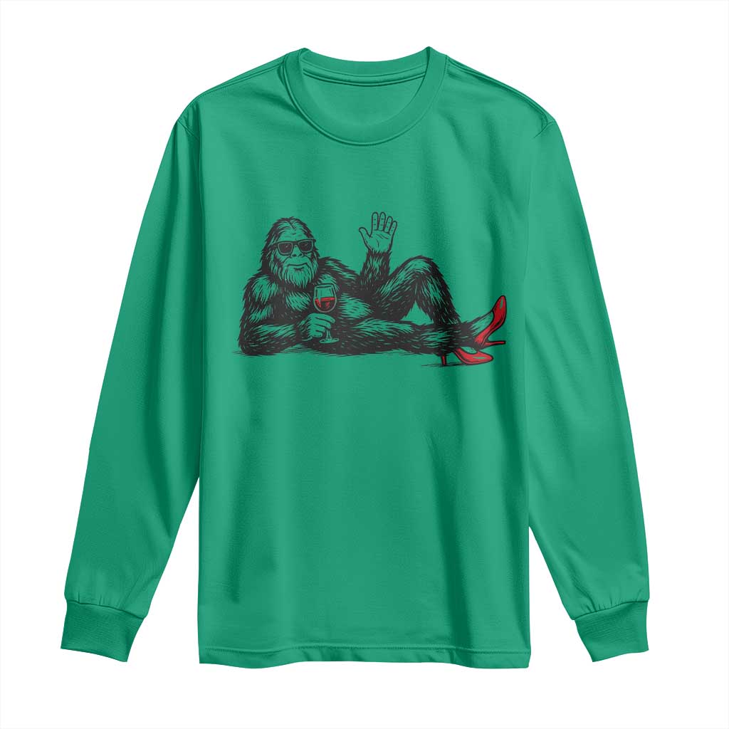 Funny Sassquatch Sexy Long Sleeve Shirt Bigfoot With Cocktail Party Humor - Wonder Print Shop