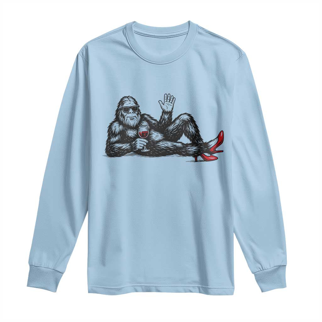 Funny Sassquatch Sexy Long Sleeve Shirt Bigfoot With Cocktail Party Humor - Wonder Print Shop