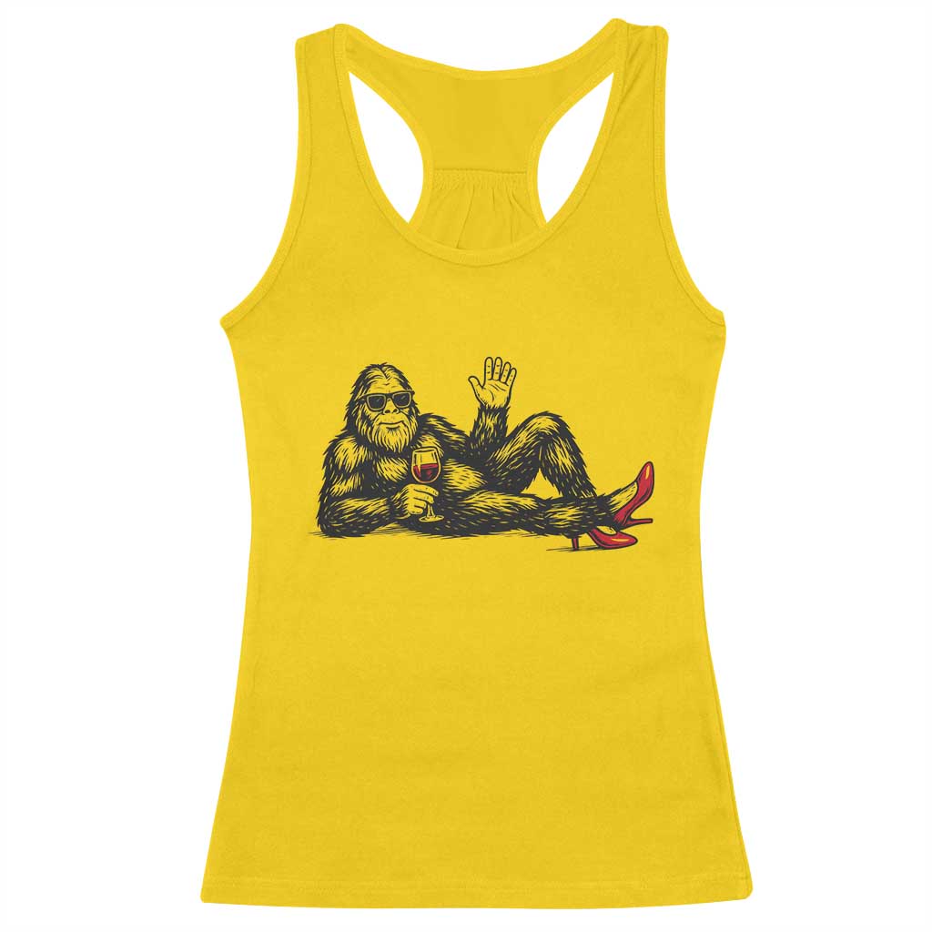 Funny Sassquatch Sexy Racerback Tank Top Bigfoot With Cocktail Party Humor - Wonder Print Shop