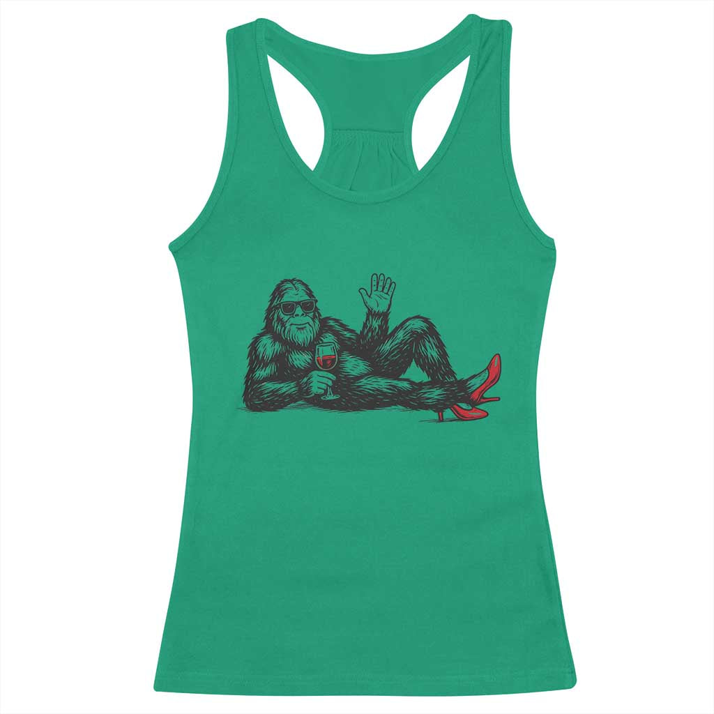 Funny Sassquatch Sexy Racerback Tank Top Bigfoot With Cocktail Party Humor - Wonder Print Shop