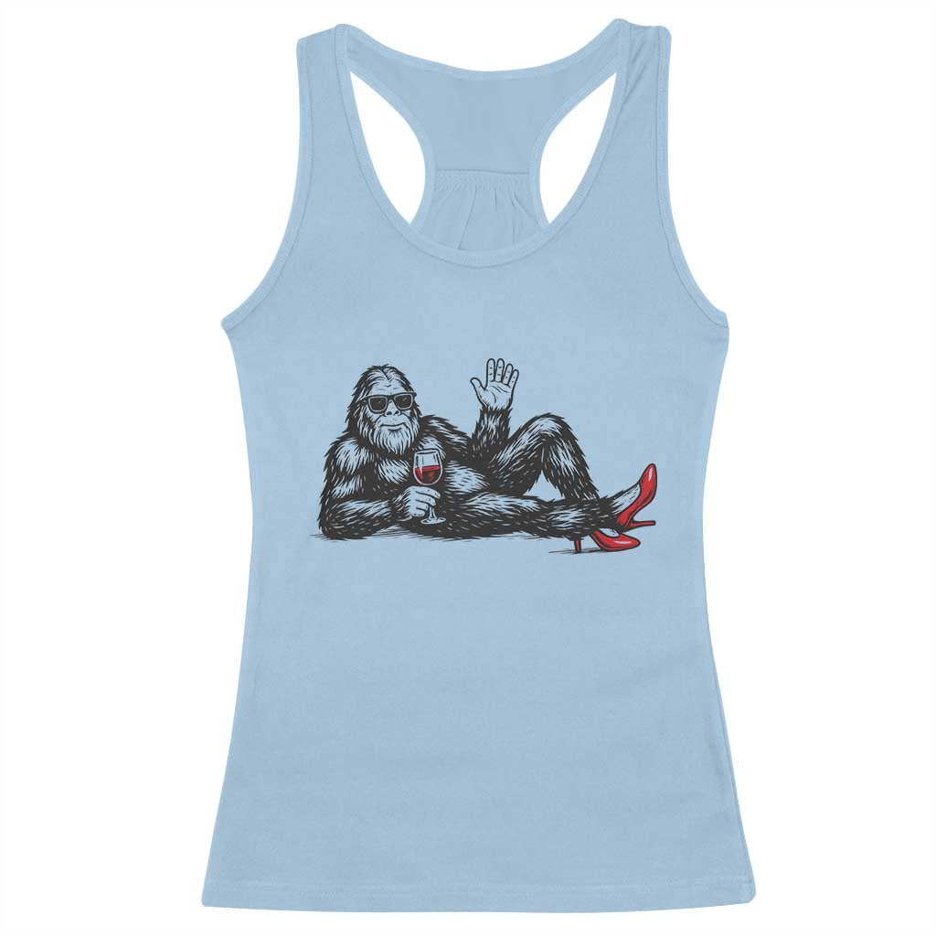 Funny Sassquatch Sexy Racerback Tank Top Bigfoot With Cocktail Party Humor - Wonder Print Shop