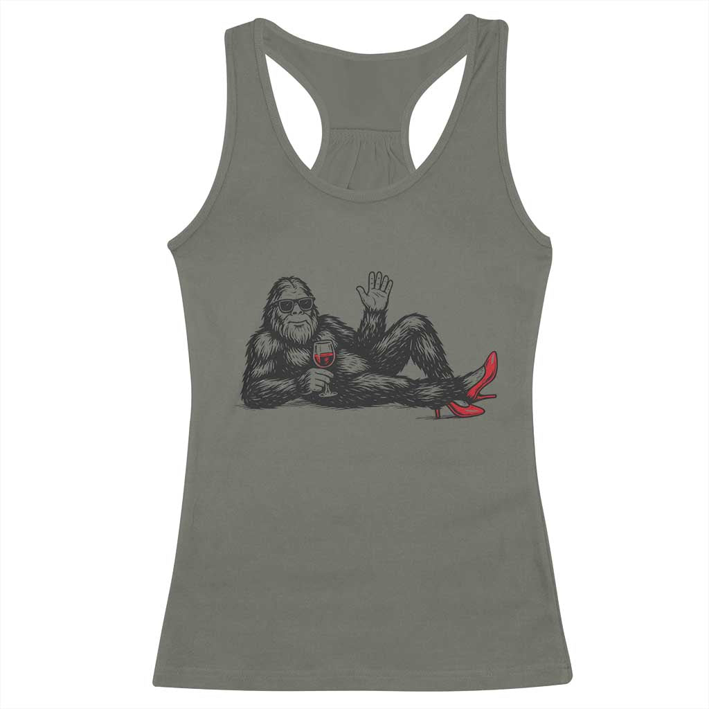 Funny Sassquatch Sexy Racerback Tank Top Bigfoot With Cocktail Party Humor - Wonder Print Shop