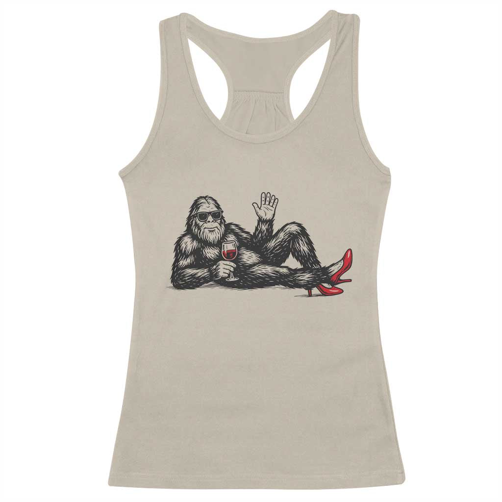 Funny Sassquatch Sexy Racerback Tank Top Bigfoot With Cocktail Party Humor - Wonder Print Shop