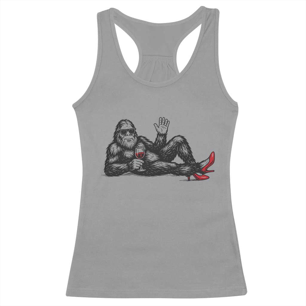 Funny Sassquatch Sexy Racerback Tank Top Bigfoot With Cocktail Party Humor - Wonder Print Shop