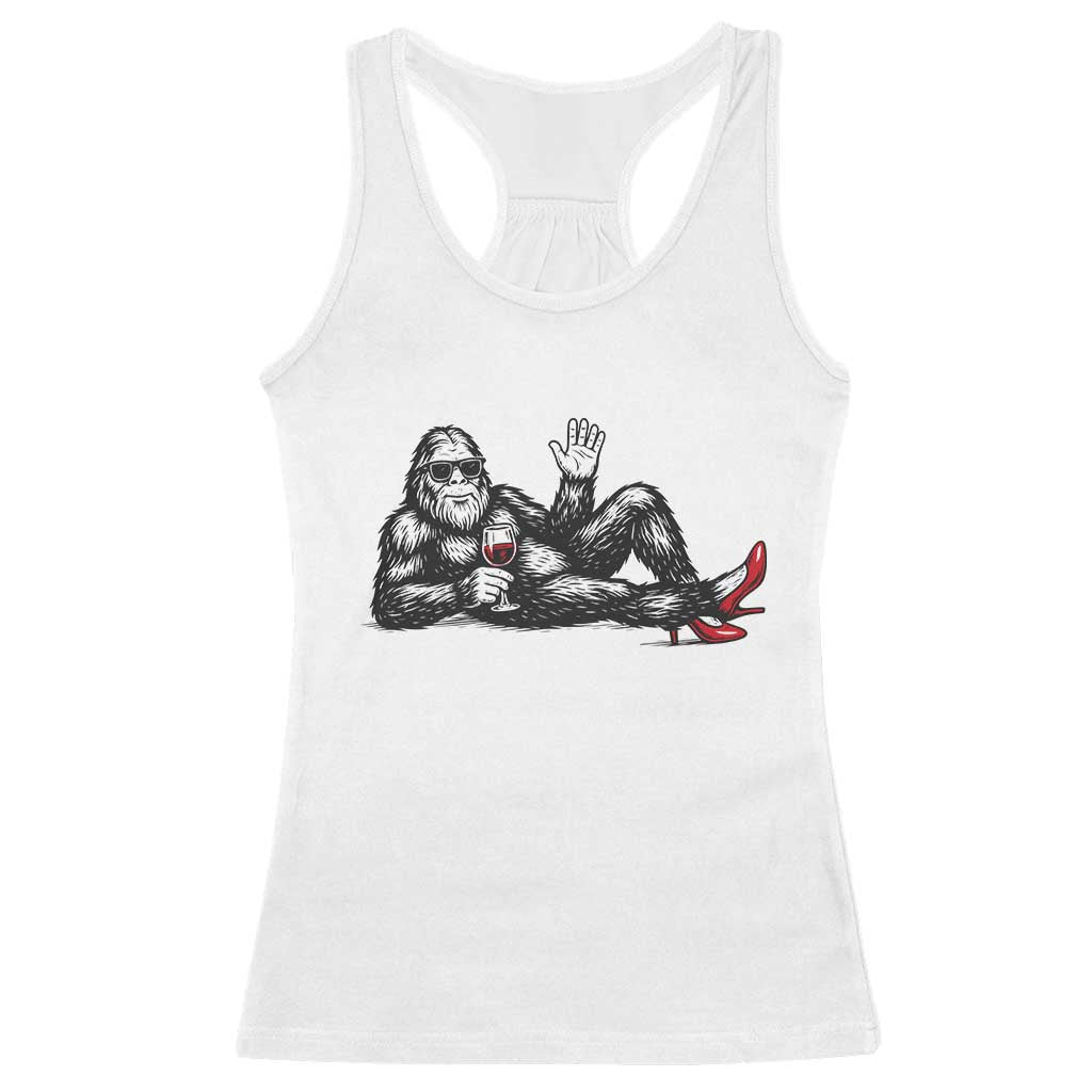 Funny Sassquatch Sexy Racerback Tank Top Bigfoot With Cocktail Party Humor - Wonder Print Shop