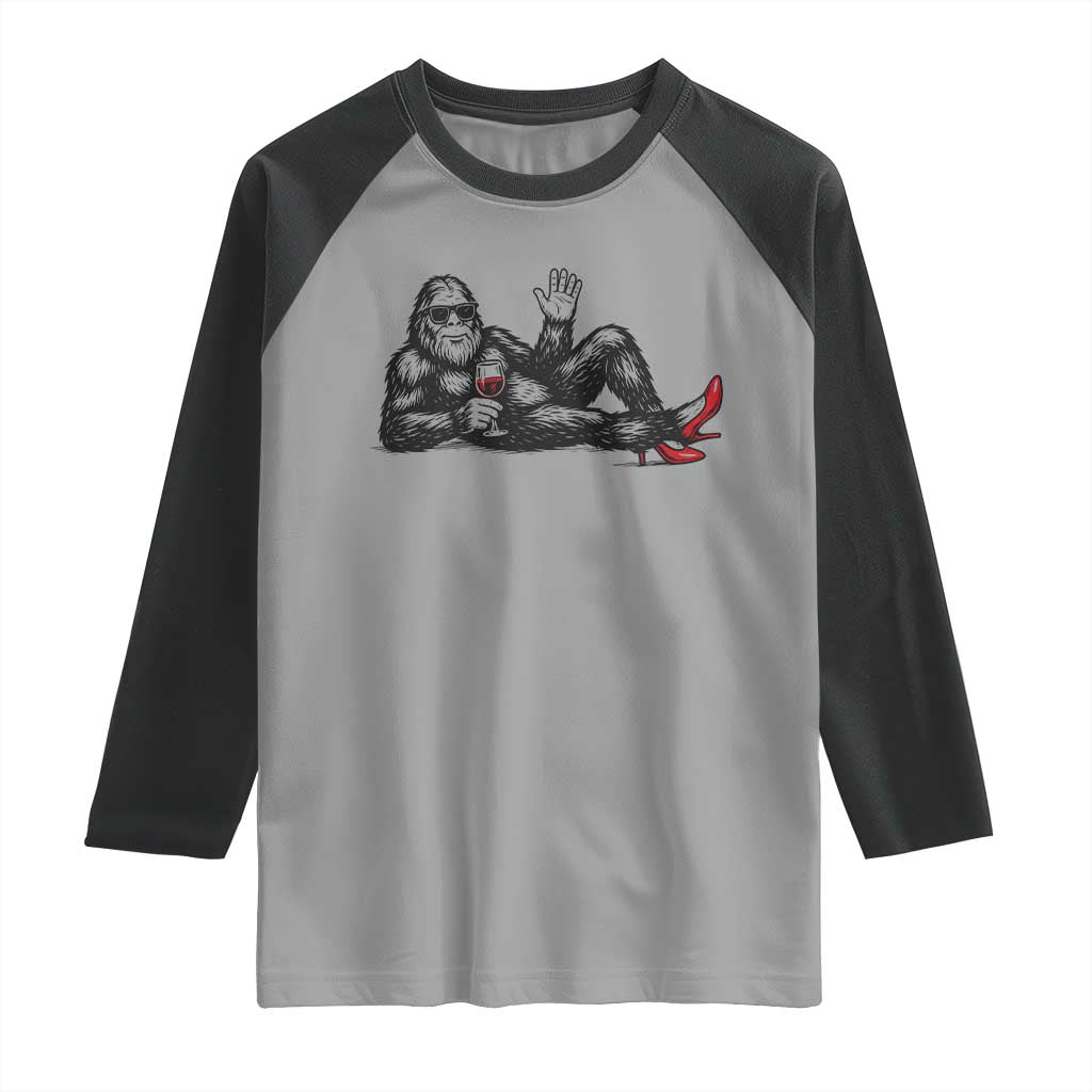 Funny Sassquatch Sexy Raglan Shirt Bigfoot With Cocktail Party Humor - Wonder Print Shop