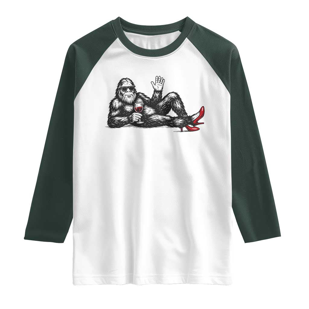 Funny Sassquatch Sexy Raglan Shirt Bigfoot With Cocktail Party Humor - Wonder Print Shop