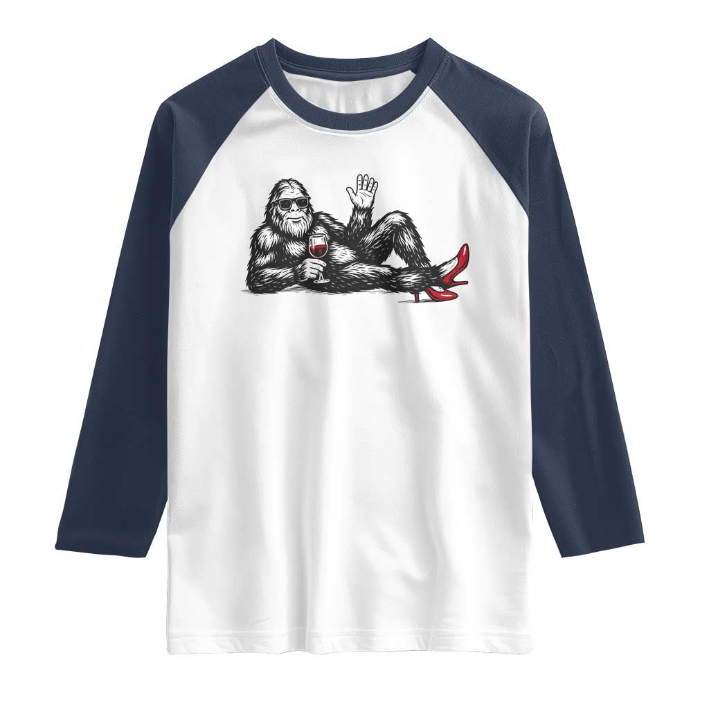 Funny Sassquatch Sexy Raglan Shirt Bigfoot With Cocktail Party Humor - Wonder Print Shop