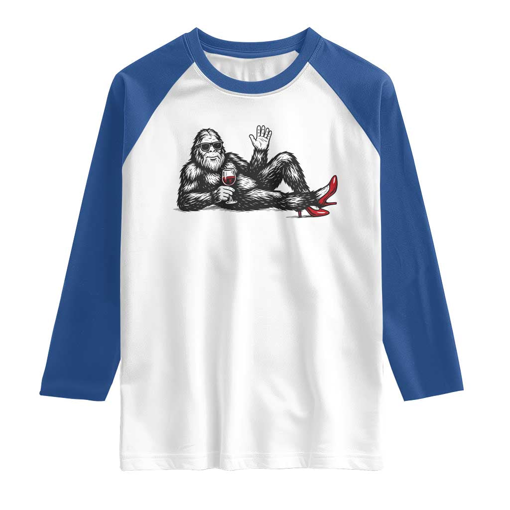 Funny Sassquatch Sexy Raglan Shirt Bigfoot With Cocktail Party Humor - Wonder Print Shop