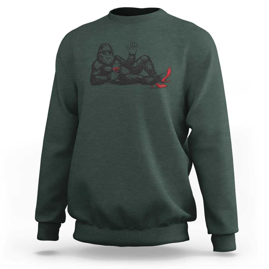 Funny Sassquatch Sexy Sweatshirt Bigfoot With Cocktail Party Humor - Wonder Print Shop