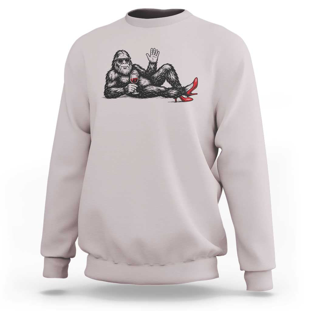 Funny Sassquatch Sexy Sweatshirt Bigfoot With Cocktail Party Humor - Wonder Print Shop