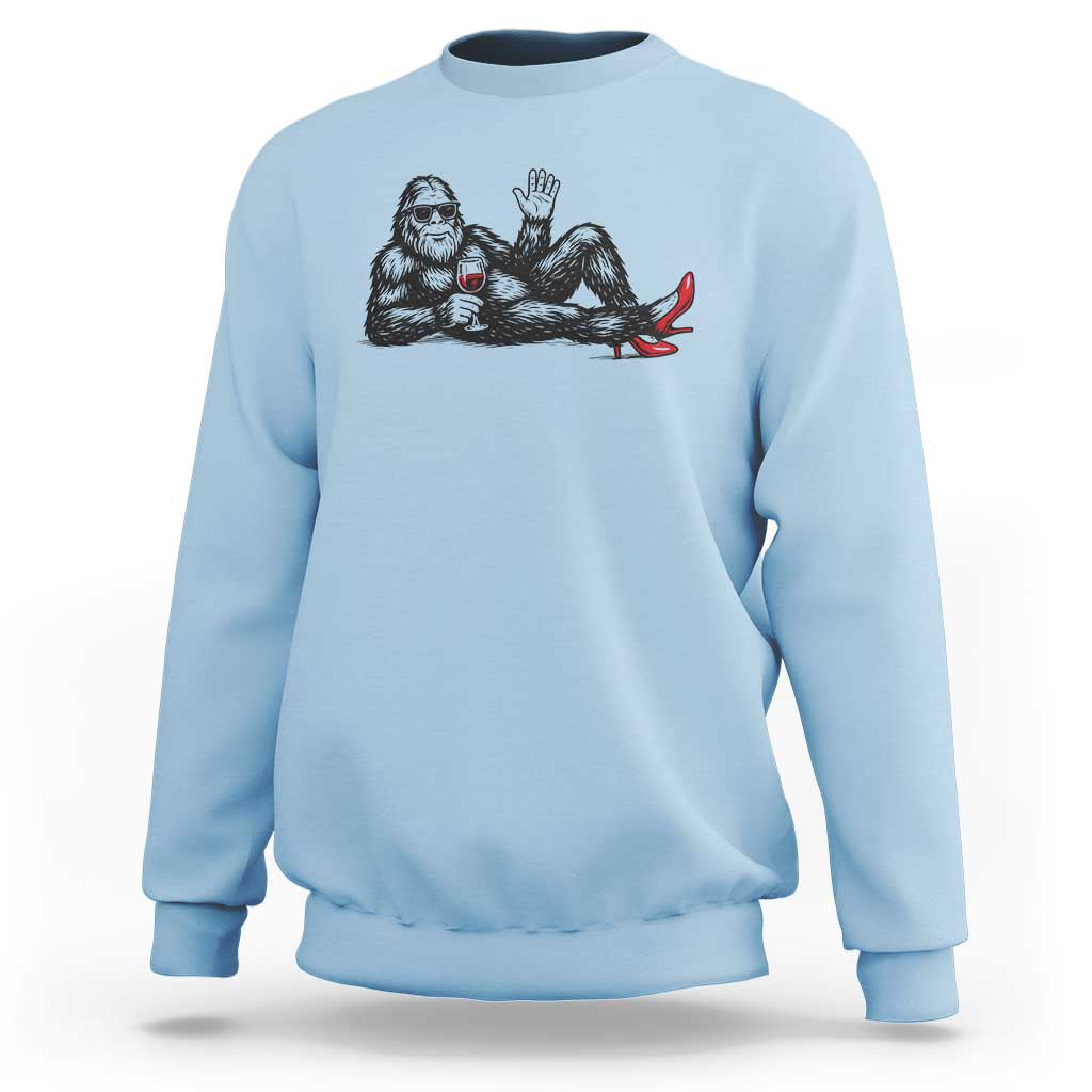 Funny Sassquatch Sexy Sweatshirt Bigfoot With Cocktail Party Humor - Wonder Print Shop