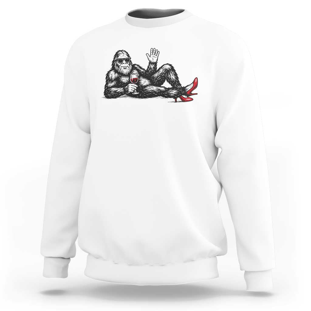 Funny Sassquatch Sexy Sweatshirt Bigfoot With Cocktail Party Humor - Wonder Print Shop