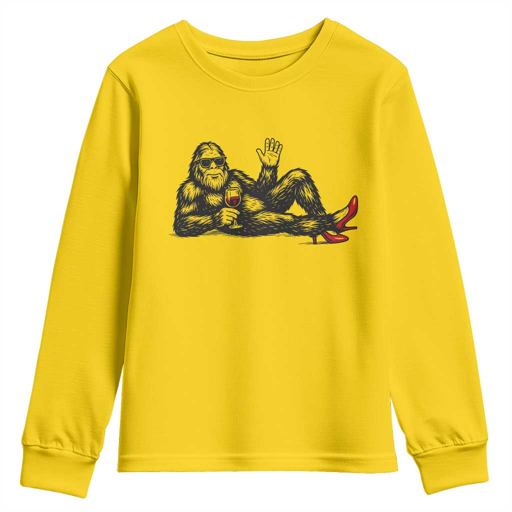 Funny Sassquatch Sexy Youth Sweatshirt Bigfoot With Cocktail Party Humor - Wonder Print Shop