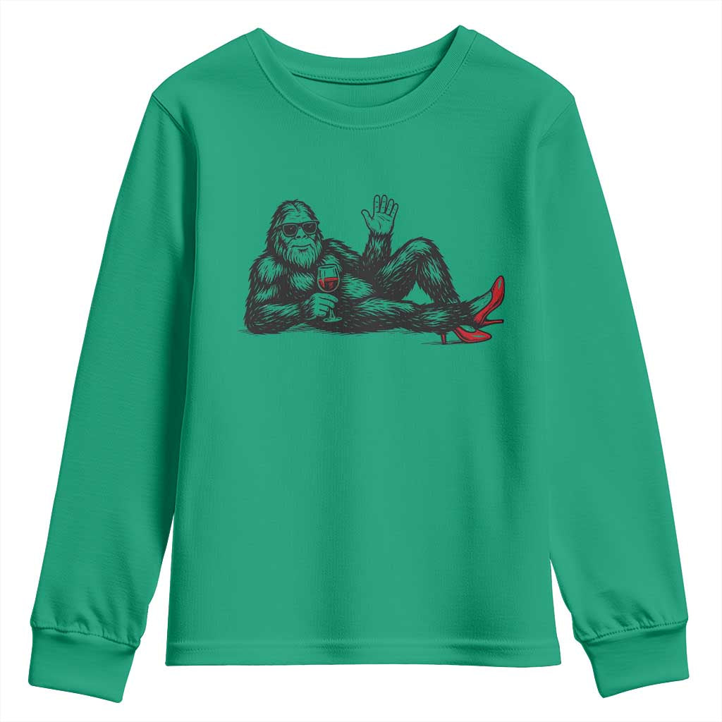 Funny Sassquatch Sexy Youth Sweatshirt Bigfoot With Cocktail Party Humor - Wonder Print Shop