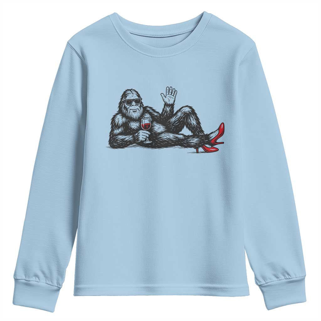 Funny Sassquatch Sexy Youth Sweatshirt Bigfoot With Cocktail Party Humor - Wonder Print Shop