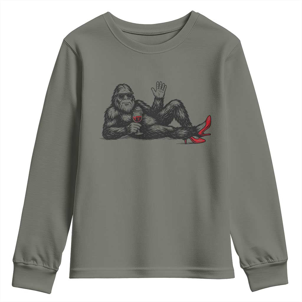 Funny Sassquatch Sexy Youth Sweatshirt Bigfoot With Cocktail Party Humor - Wonder Print Shop