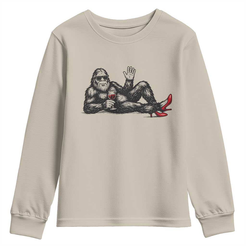 Funny Sassquatch Sexy Youth Sweatshirt Bigfoot With Cocktail Party Humor - Wonder Print Shop