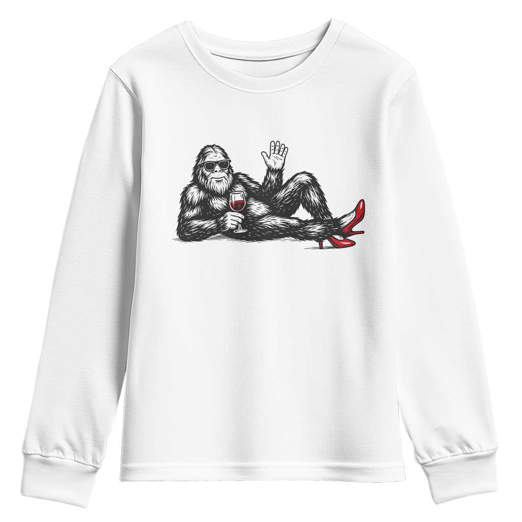 Funny Sassquatch Sexy Youth Sweatshirt Bigfoot With Cocktail Party Humor - Wonder Print Shop