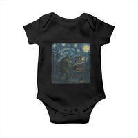 Funny Bigfoot Painting Starry Night Art Parody Gift Baby Onesie - Wonder Print Shop