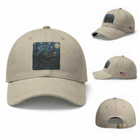 Funny Bigfoot Painting Starry Night Art Parody Gift Baseball Cap